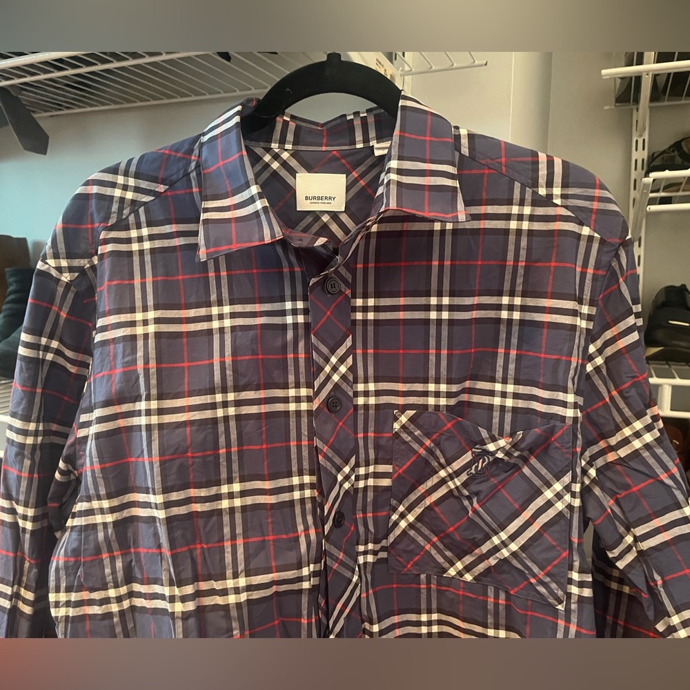 Burberry Mens Nova Check Dress Shirt. Size USA Large.